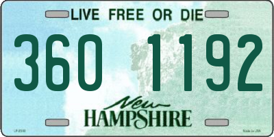 NH license plate 3601192