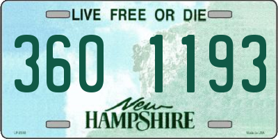 NH license plate 3601193