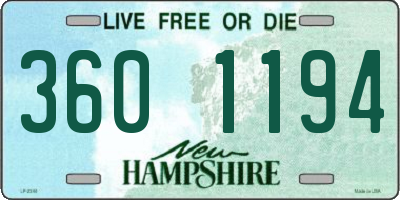 NH license plate 3601194