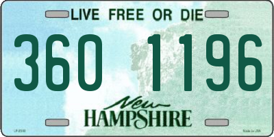 NH license plate 3601196