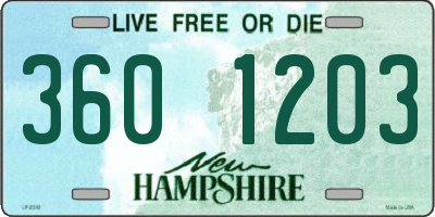 NH license plate 3601203