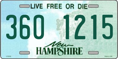 NH license plate 3601215