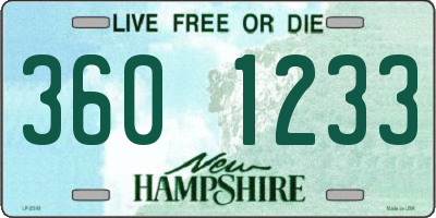 NH license plate 3601233