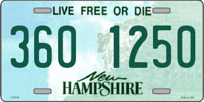 NH license plate 3601250