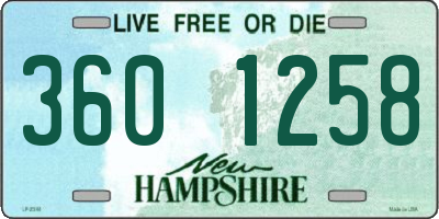 NH license plate 3601258