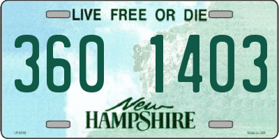 NH license plate 3601403