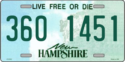 NH license plate 3601451