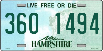 NH license plate 3601494