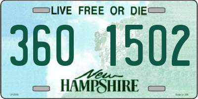 NH license plate 3601502