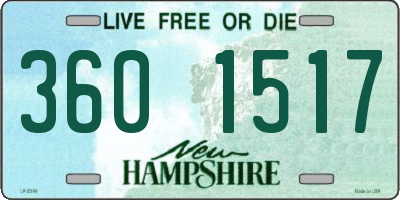 NH license plate 3601517