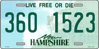 NH license plate 3601523