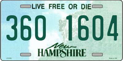 NH license plate 3601604