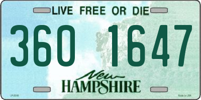 NH license plate 3601647