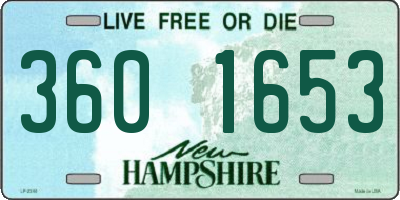 NH license plate 3601653