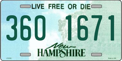 NH license plate 3601671