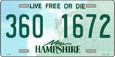 NH license plate 3601672