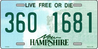 NH license plate 3601681