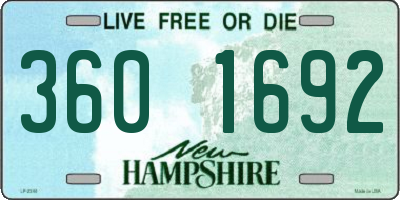 NH license plate 3601692
