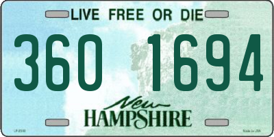 NH license plate 3601694