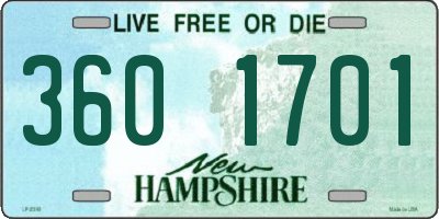 NH license plate 3601701