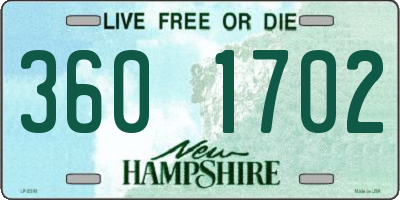 NH license plate 3601702