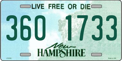 NH license plate 3601733