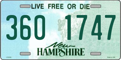 NH license plate 3601747