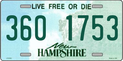 NH license plate 3601753