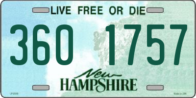 NH license plate 3601757