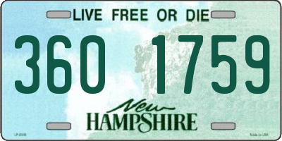 NH license plate 3601759
