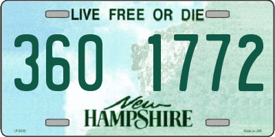 NH license plate 3601772