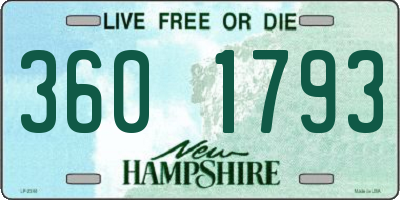 NH license plate 3601793