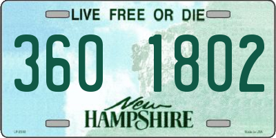 NH license plate 3601802