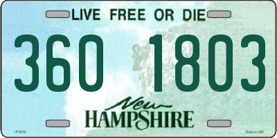 NH license plate 3601803