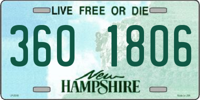 NH license plate 3601806