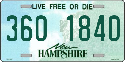 NH license plate 3601840