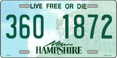 NH license plate 3601872