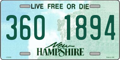 NH license plate 3601894