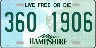 NH license plate 3601906