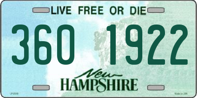 NH license plate 3601922