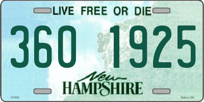 NH license plate 3601925