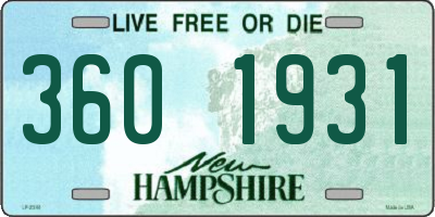 NH license plate 3601931