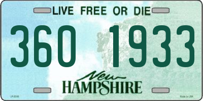 NH license plate 3601933