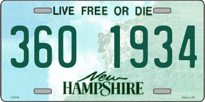 NH license plate 3601934