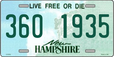NH license plate 3601935