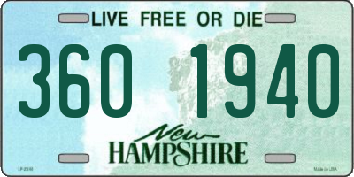NH license plate 3601940