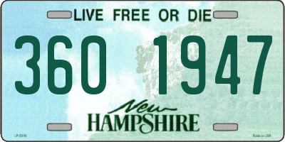 NH license plate 3601947