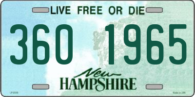 NH license plate 3601965