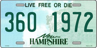 NH license plate 3601972