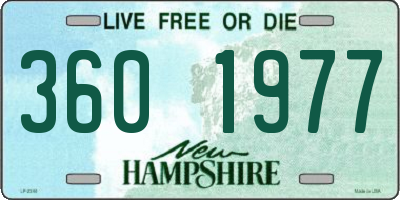 NH license plate 3601977